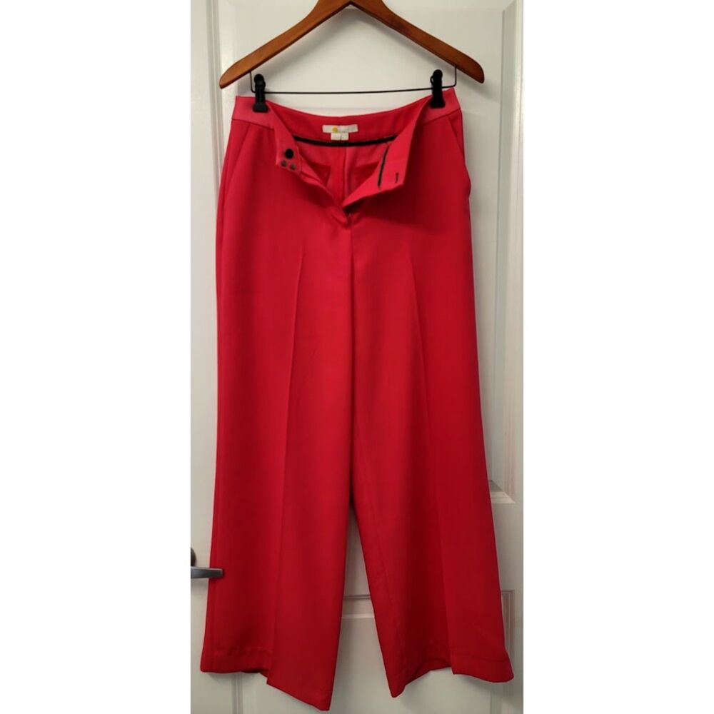 Boden Red Wide Leg Trousers Womens US 6R UK 10R Career Dress Pants Work Wear